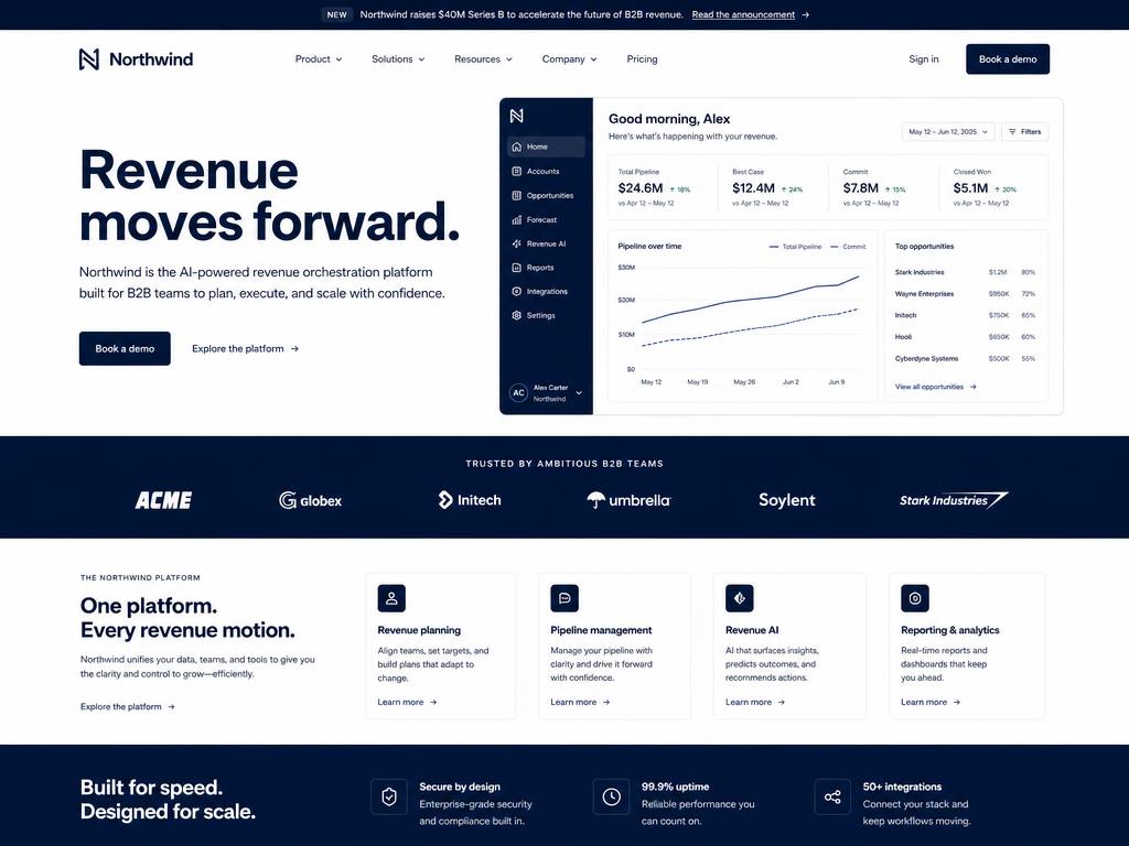 Northwind B2B marketing website concept
